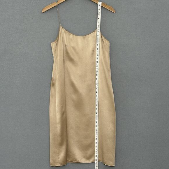Rickie Freeman Teri Jon Womens Dress 4 Gold Silk Satin‎ Slip Cocktail Retro Y2K - Picture 10 of 13